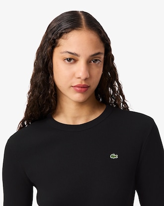 Women's Slim Fit Ribbed Cotton T-Shirt