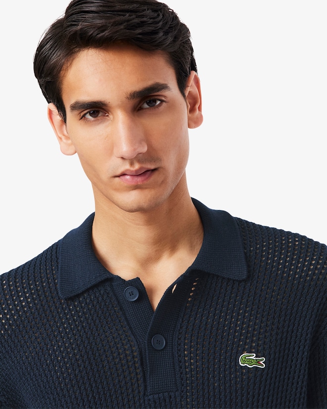 Men's Short Sleeve Heavy Cotton Polo Sweater