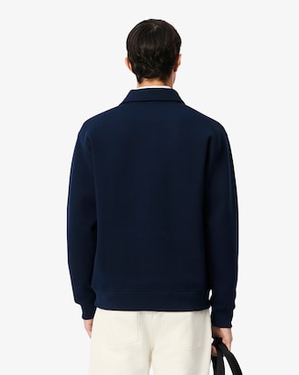Polo Collar Piqu&eacute; Sweatshirt