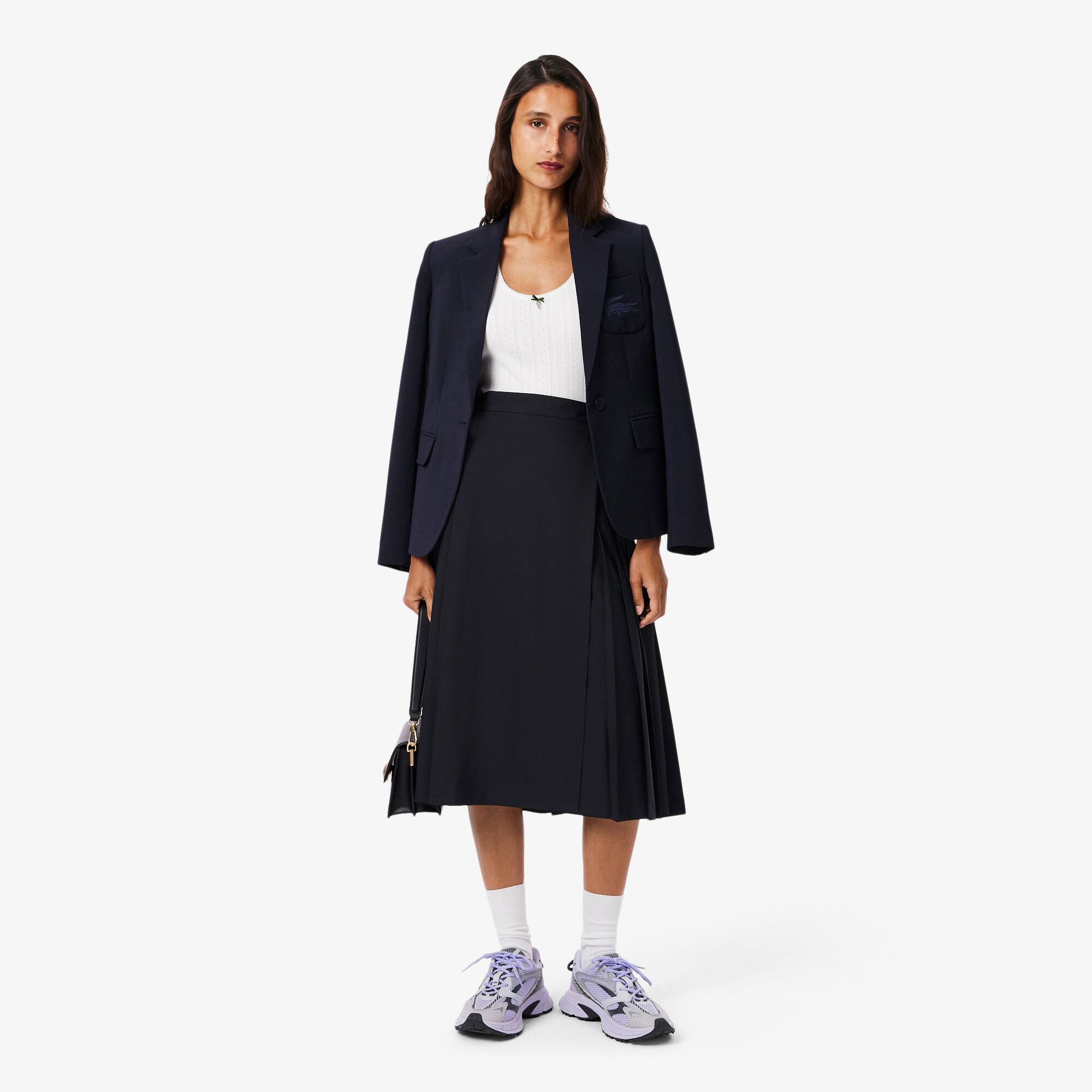 Women's Pleated Wool Midi Wrap Skirt - Shorts & Skirts - New In