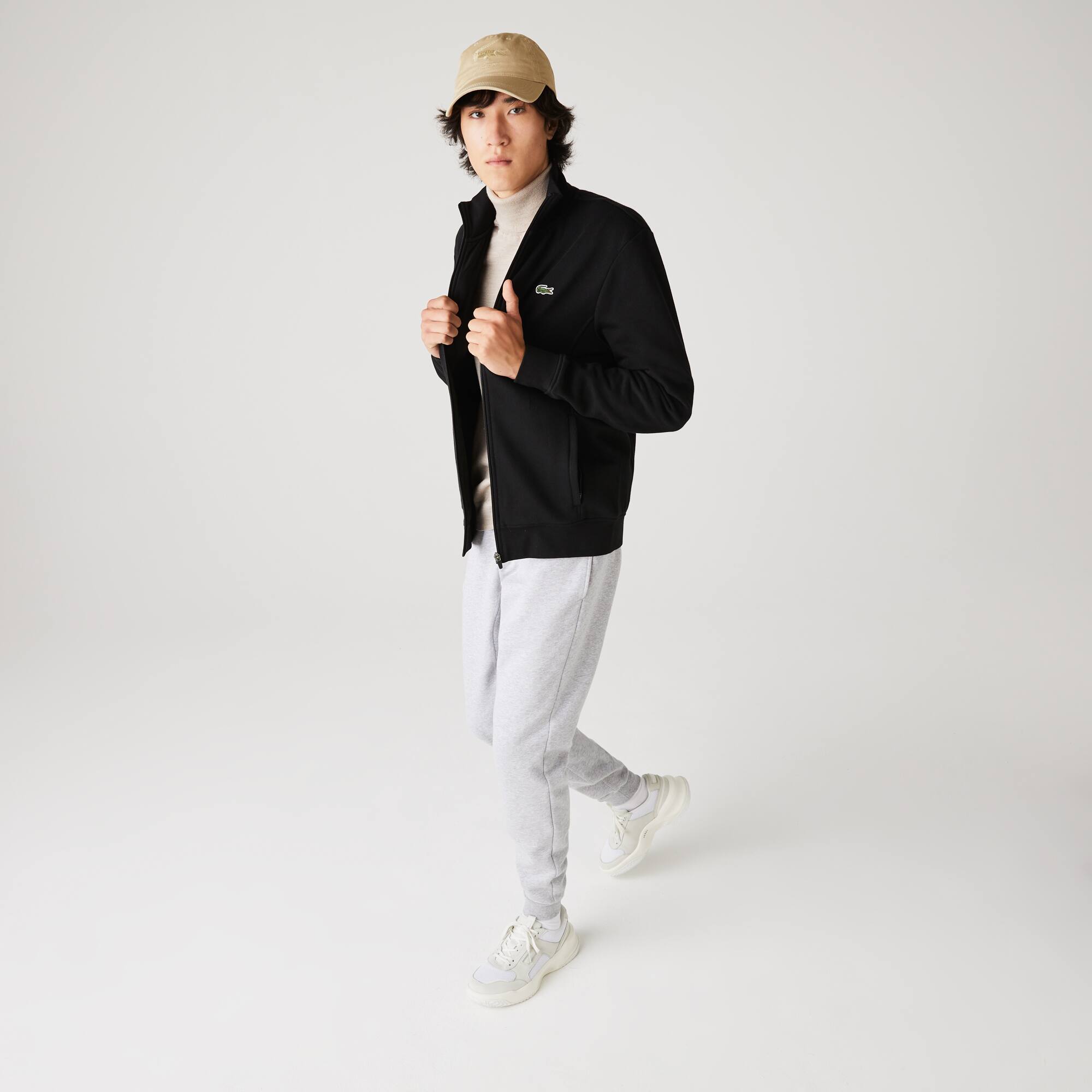 Hitoe® L-zip L - Liscio - Men's SPORT Cotton Blend Fleece Zip Sweatshirt - Sweaters
