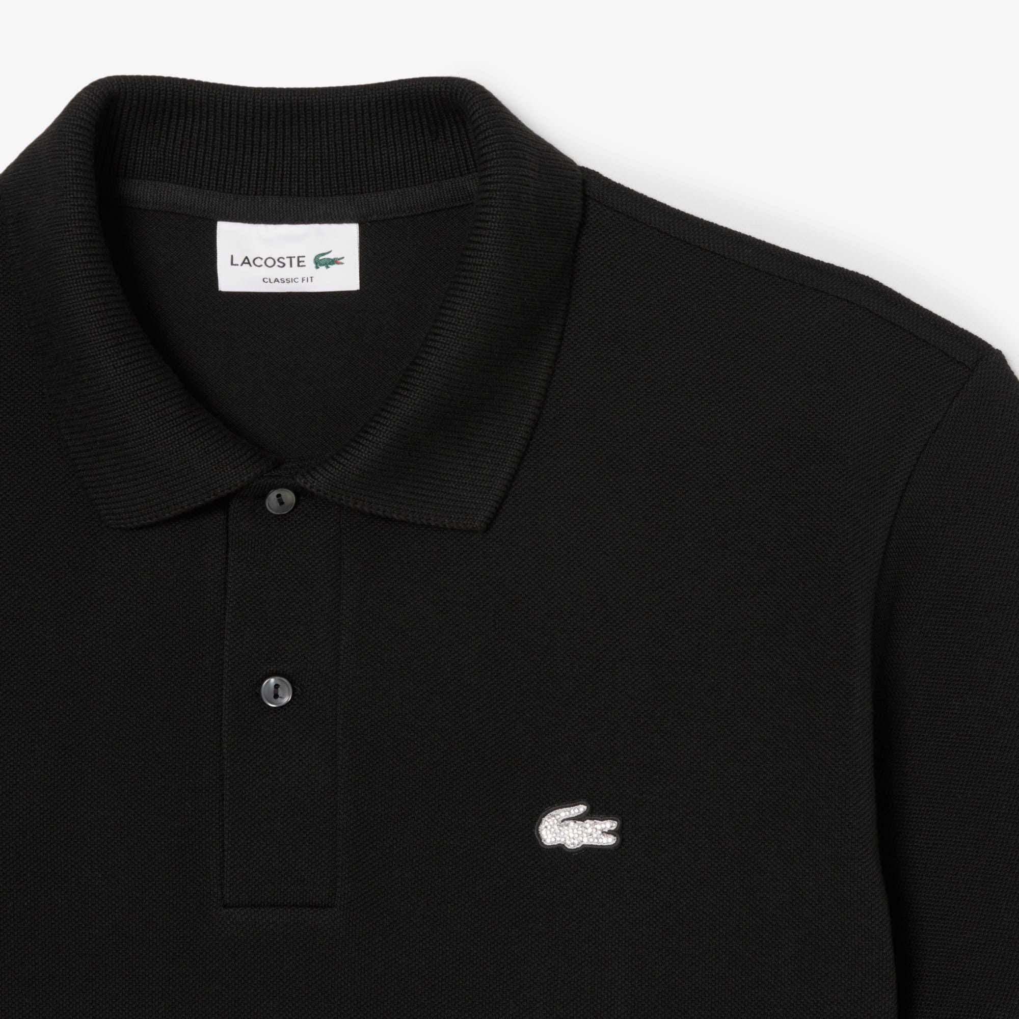 Men's Classic Fit Diamanté Crocodile Piqué Polo - Polo Shirts