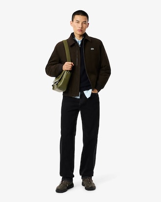 Men's Zip-Up High-Neck Wool Sweater 