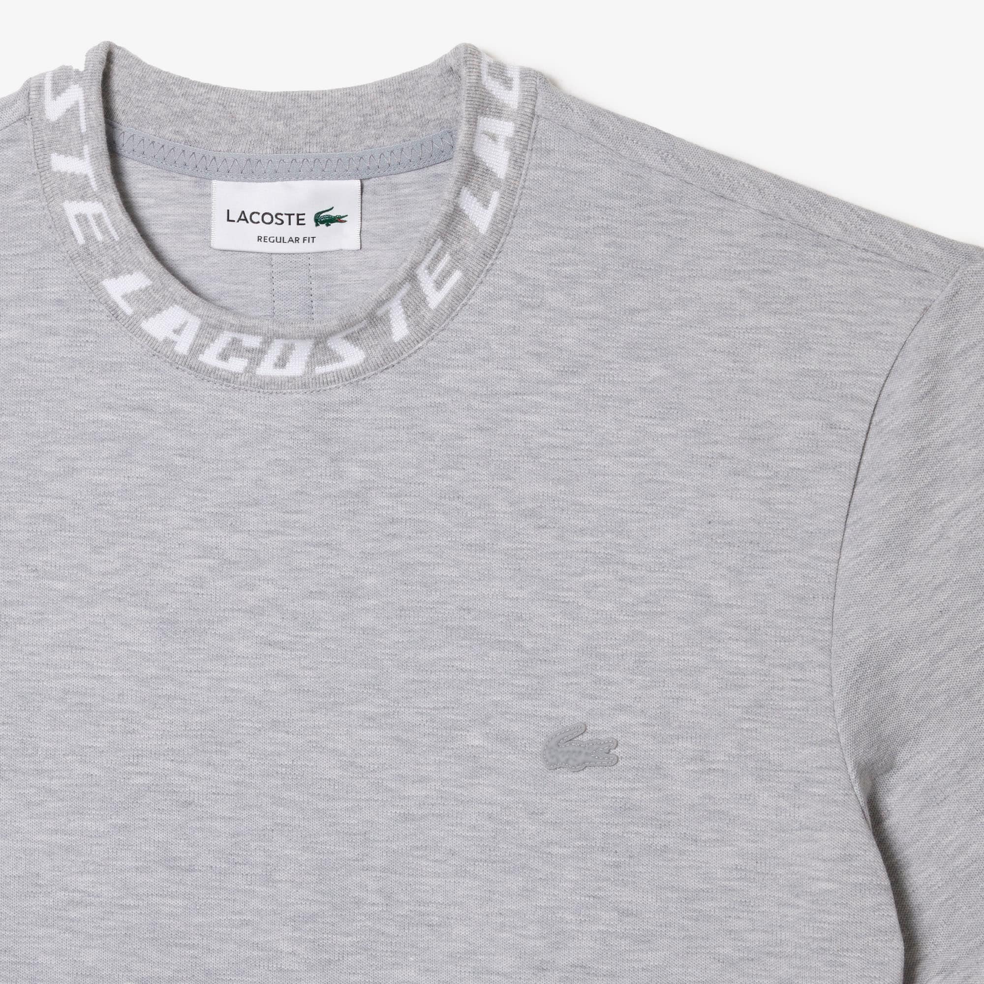 Camiseta Lacoste Regular Fit Branded Collar Hombre Gris De Buy