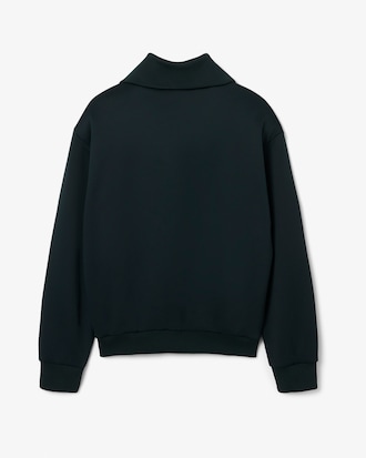 Runway High Neck Zipped Badge Accent Sweatshirt