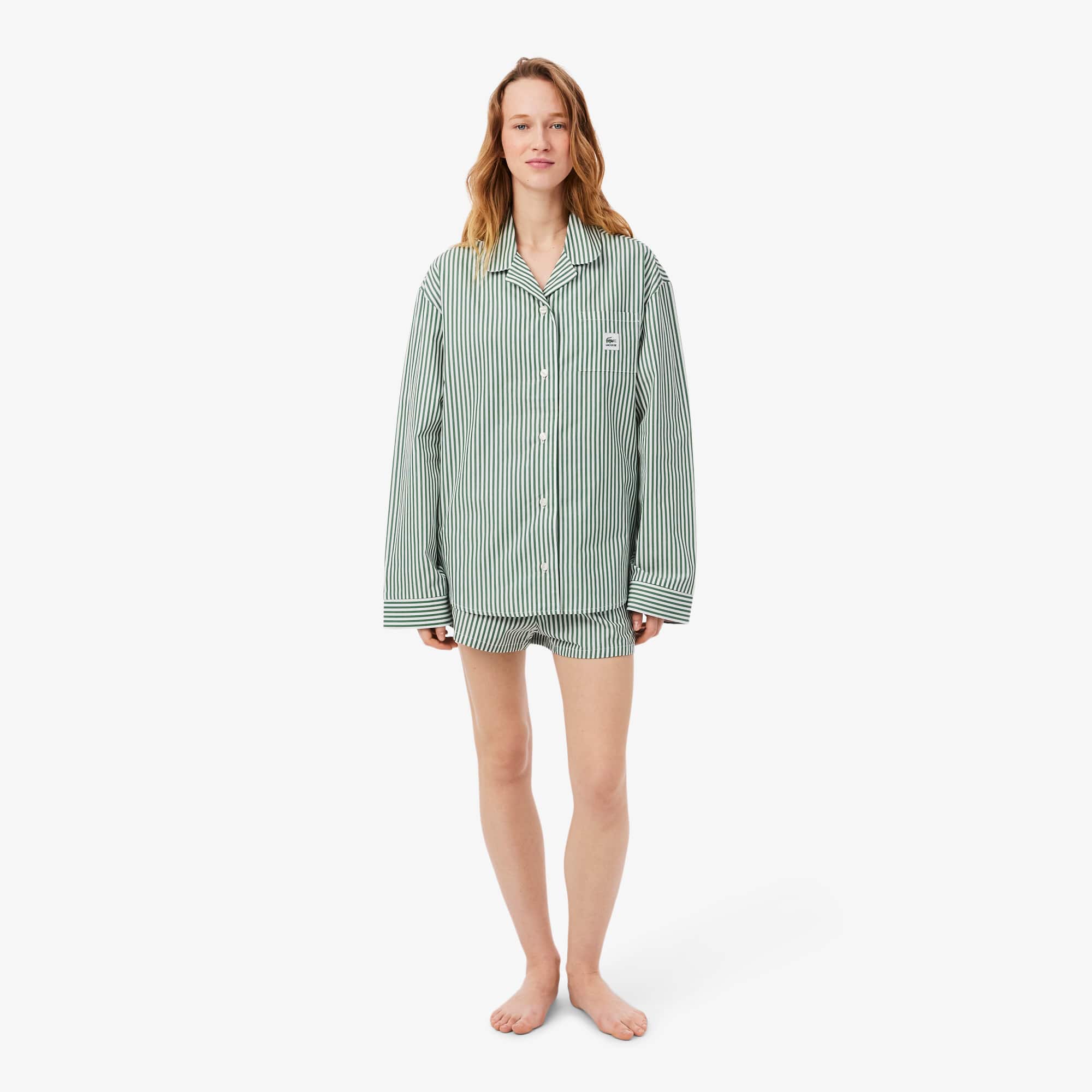 Oversized Striped Poplin Pajama Set