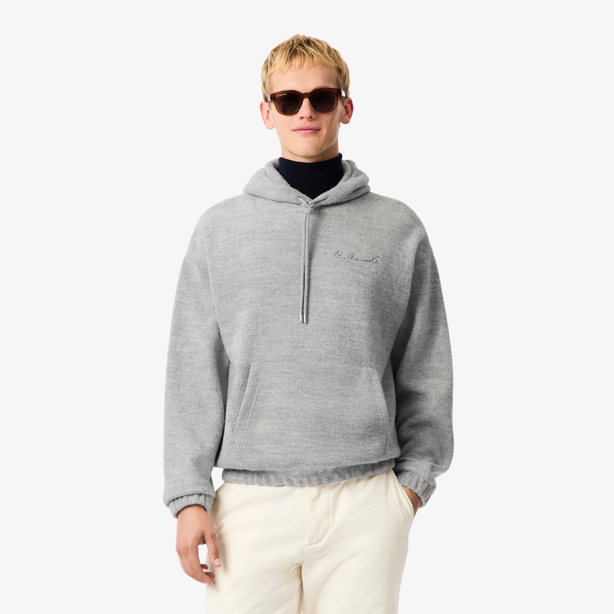 S ☆新品☆ ニューバランス タイプライターロゴ クルーネックニット　グレー Men's Embroidered Signature Hoodie - Sweaters & Sweatshirts - New