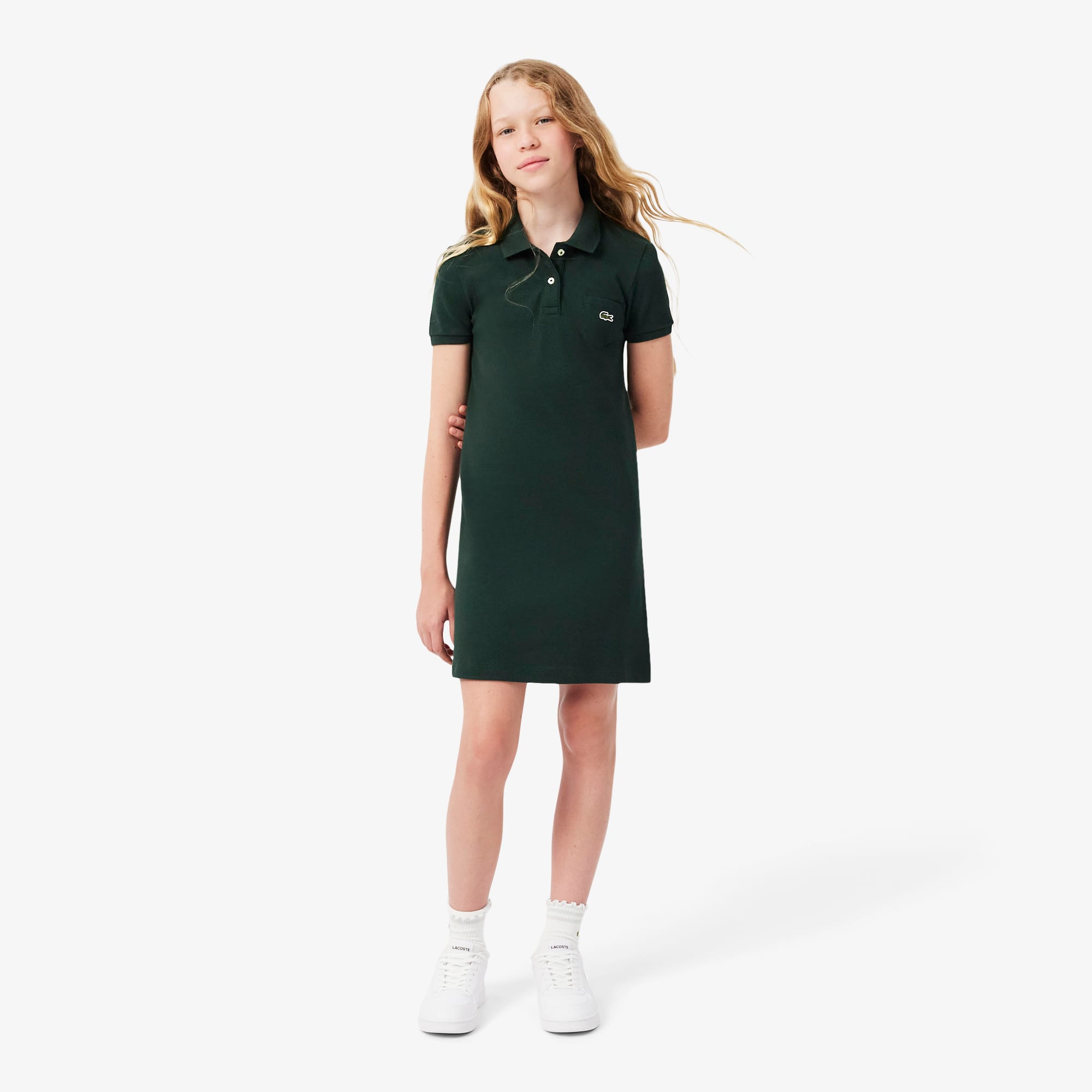 Lacoste Girls' Piquã© Polo Dress - 14 Years In Green