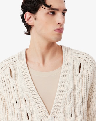 Runway Lacy Cable Knit Cardigan