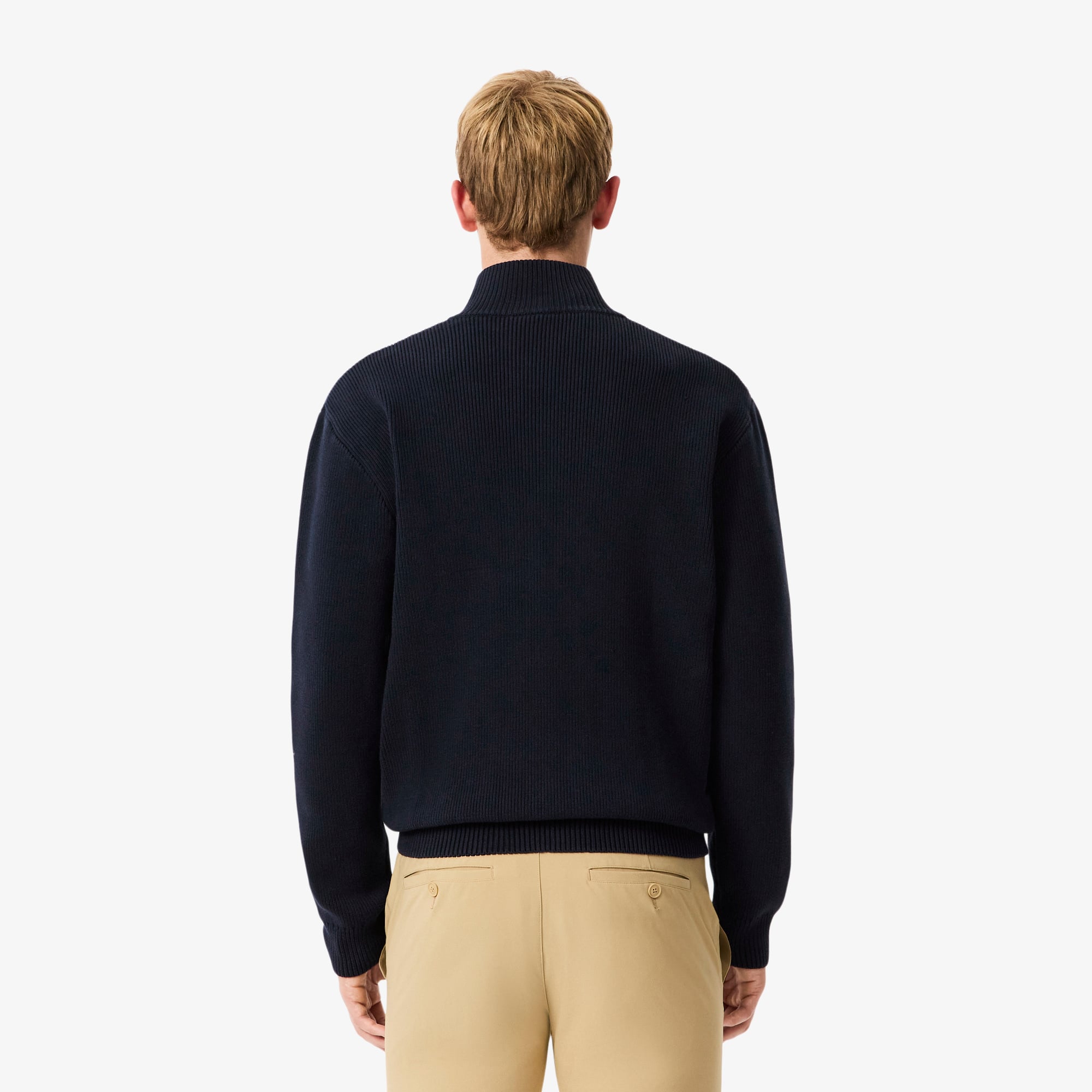 FORME 2026SP ネイビー ニット 長袖 Men's Ribbed Knit Zip-Up Golf Sweater - Sweaters & Sweatshirts