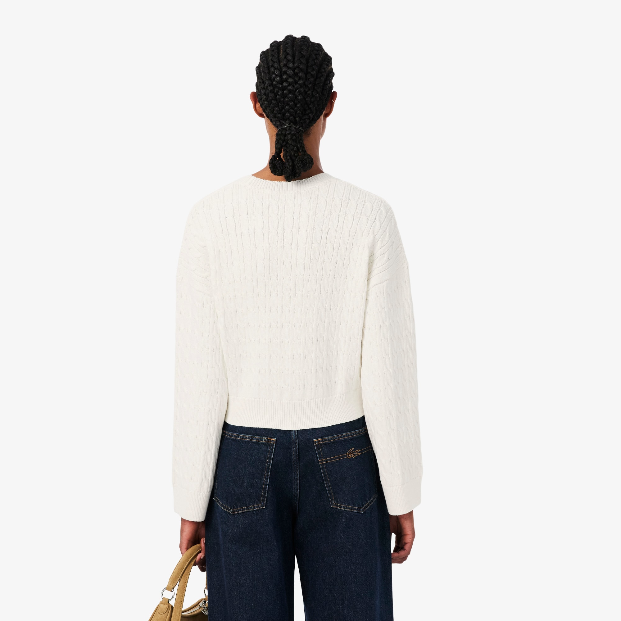 Embroidered Intarsia Cable Knit Sweater - Sweaters & Sweatshirts