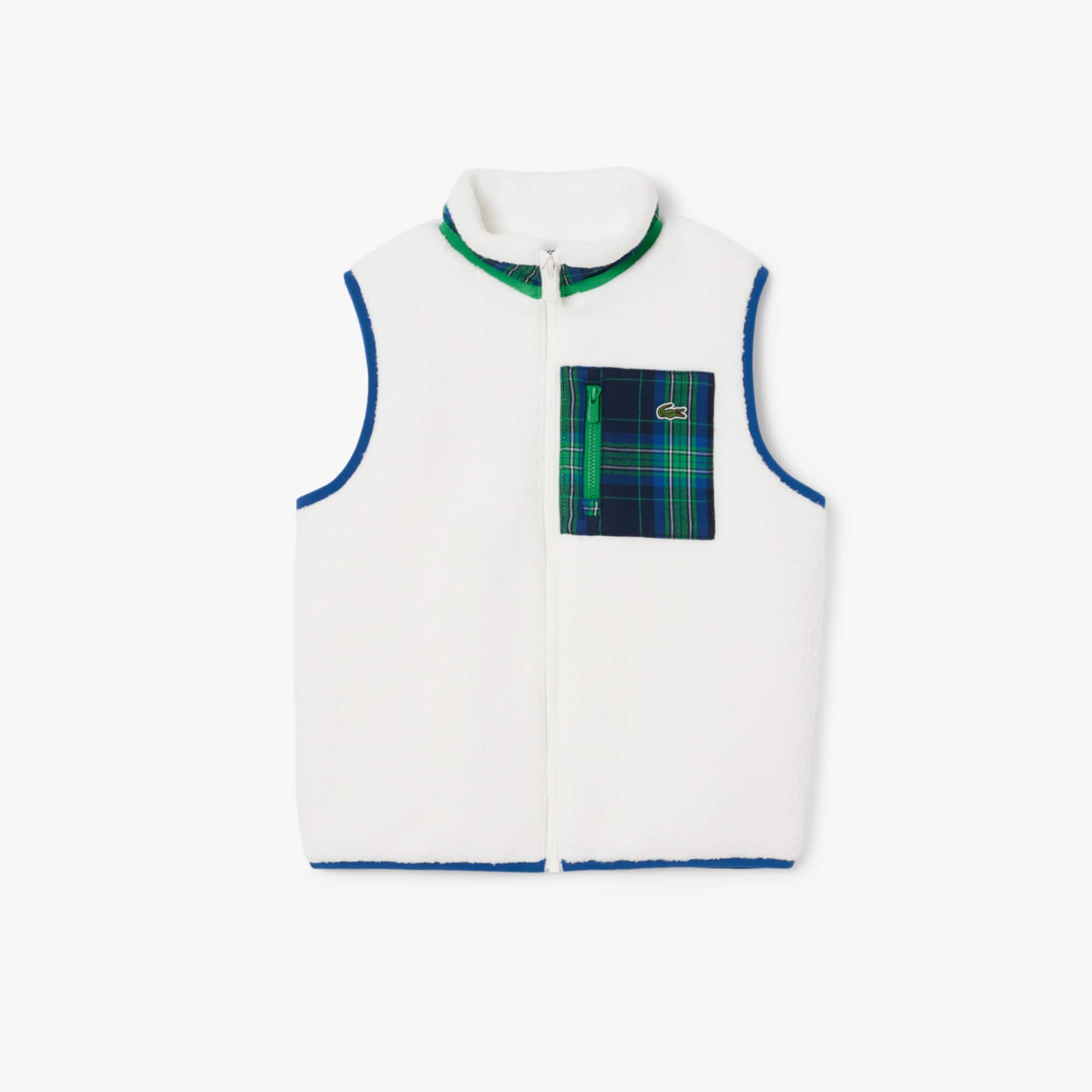 Lacoste Boys' Sleeveless Sherpa Fleece Vest - 16 Years In White
