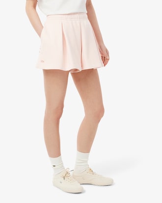 Short molleton &agrave; plis