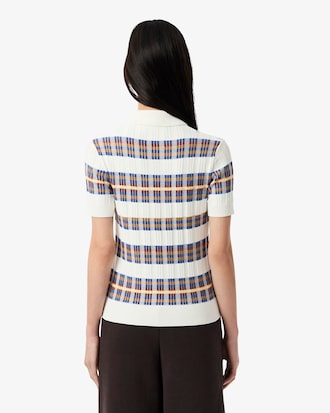 Women's Ribbed Knit Polo Collar Sweater