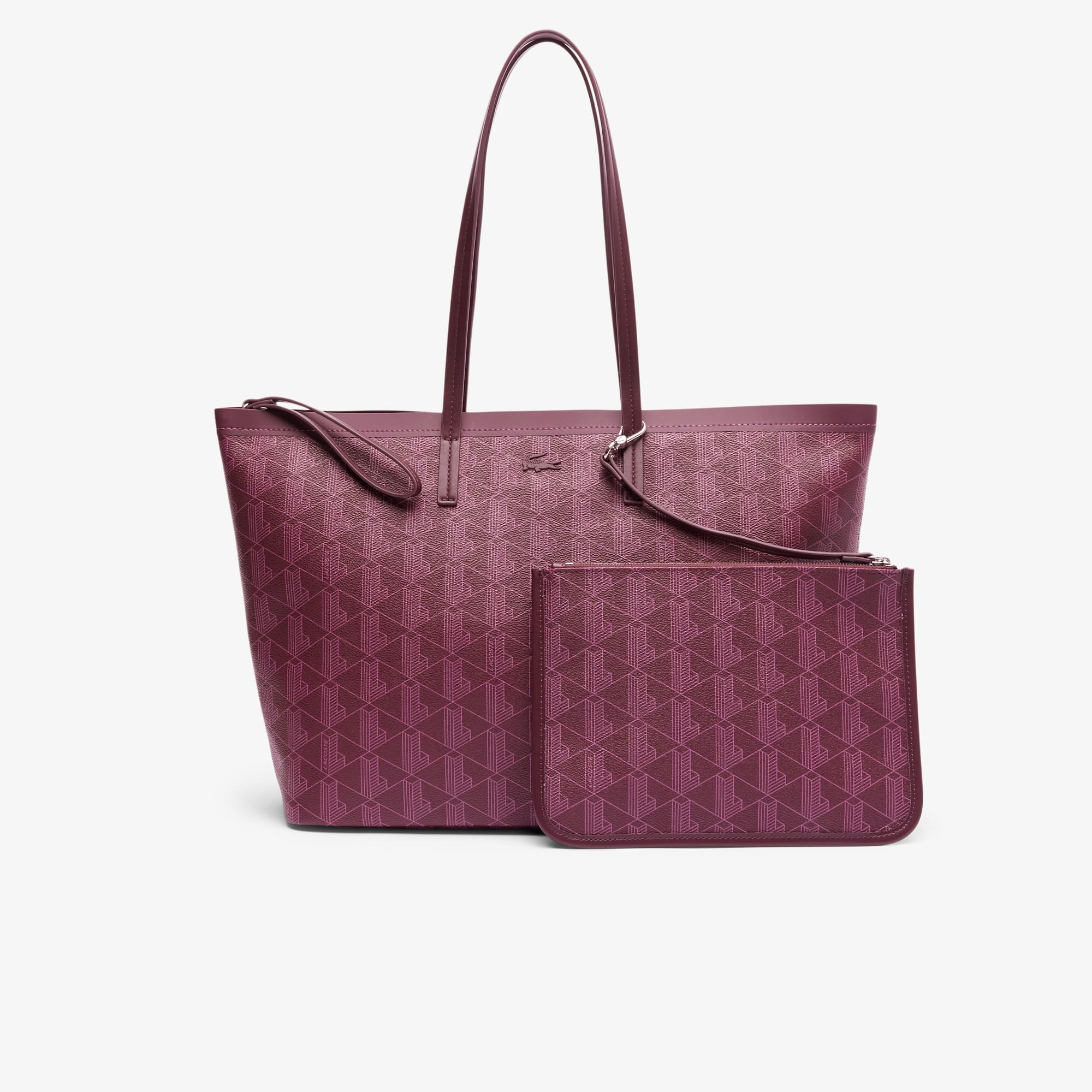 Lacoste Zely Grained Tote & Pouch - One Size In Purple