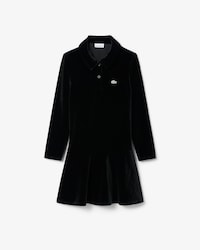 Girls' Shiny Stretch Velour Polo Dress