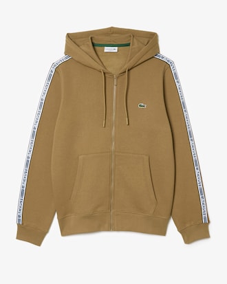 Men&rsquo;s Classic Fit Branded Stripes Zip-Up Hoodie