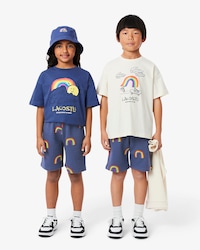 Shorts De Tela Con Estampado De Arco&iacute;ris Para Ni&ntilde;os