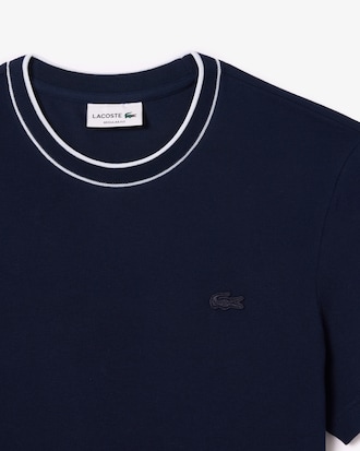 Men's Stretch Piqué Striped Collar T-Shirt