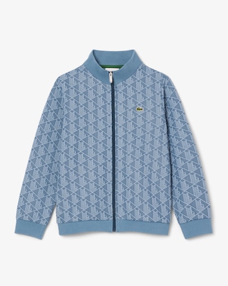 Sweatshirt zipp&eacute; avec monogramme et col montant