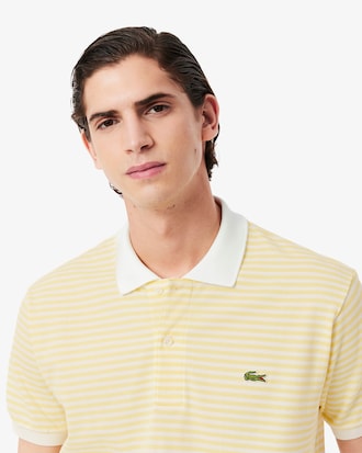 Men's Classic Fit L.12.12 Striped Petit Piqué Polo