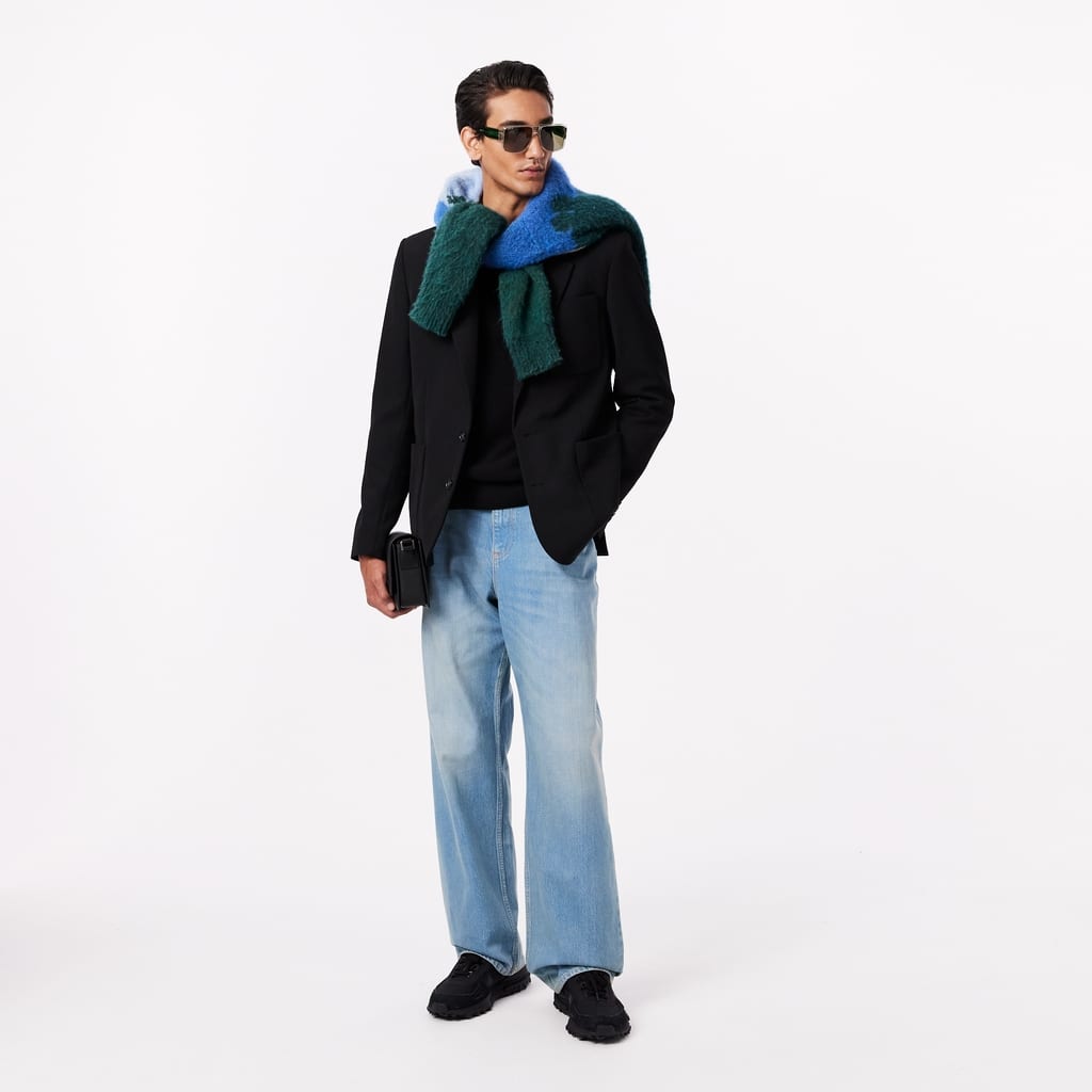 Men's Cotton & Wool Blend Half-Zip Polo Collar Sweater - Sweaters