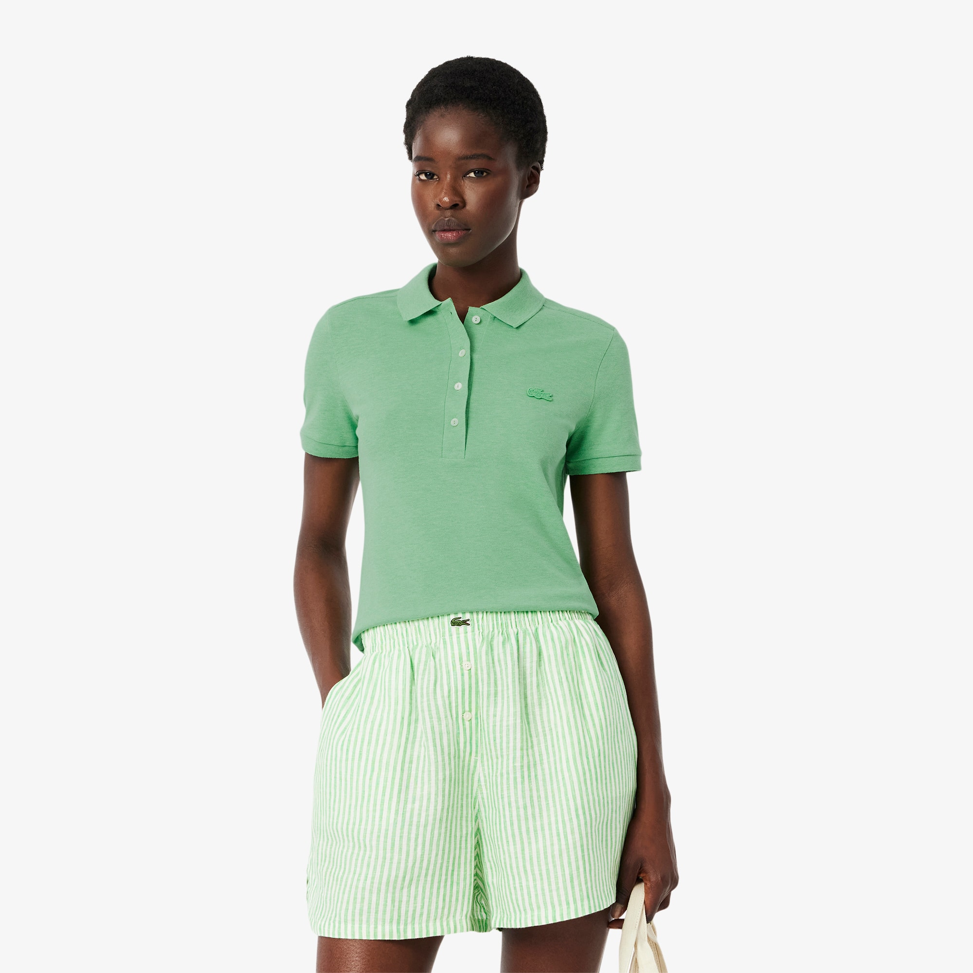 Women's L.12.D Slim Fit Stretch Mini Piqué Polo - Polo