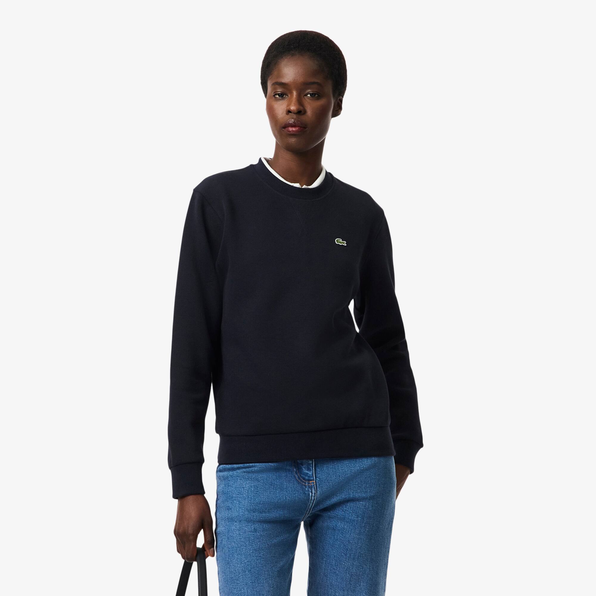 Women's Relaxed Fit Piqué Crew Neck Sweatshirt