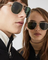 Modified Rectangular Metal Signature 101 Sunglasses