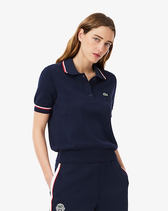 Women's Cropped 3D Seamless Stretch Cotton Polo
