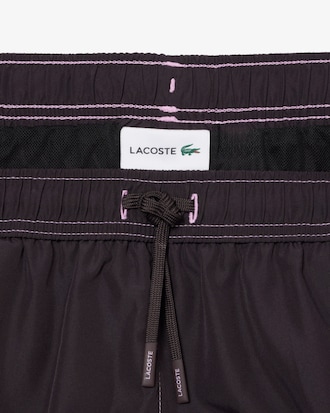 Mid Length Tennis Print Swim Trunks