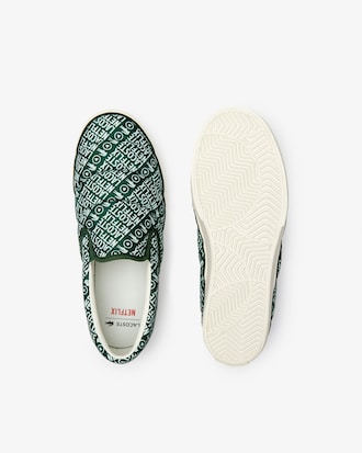 Sneakers de hombre Lacoste &times; Netflix Jump Server Slip en tela sin cordones