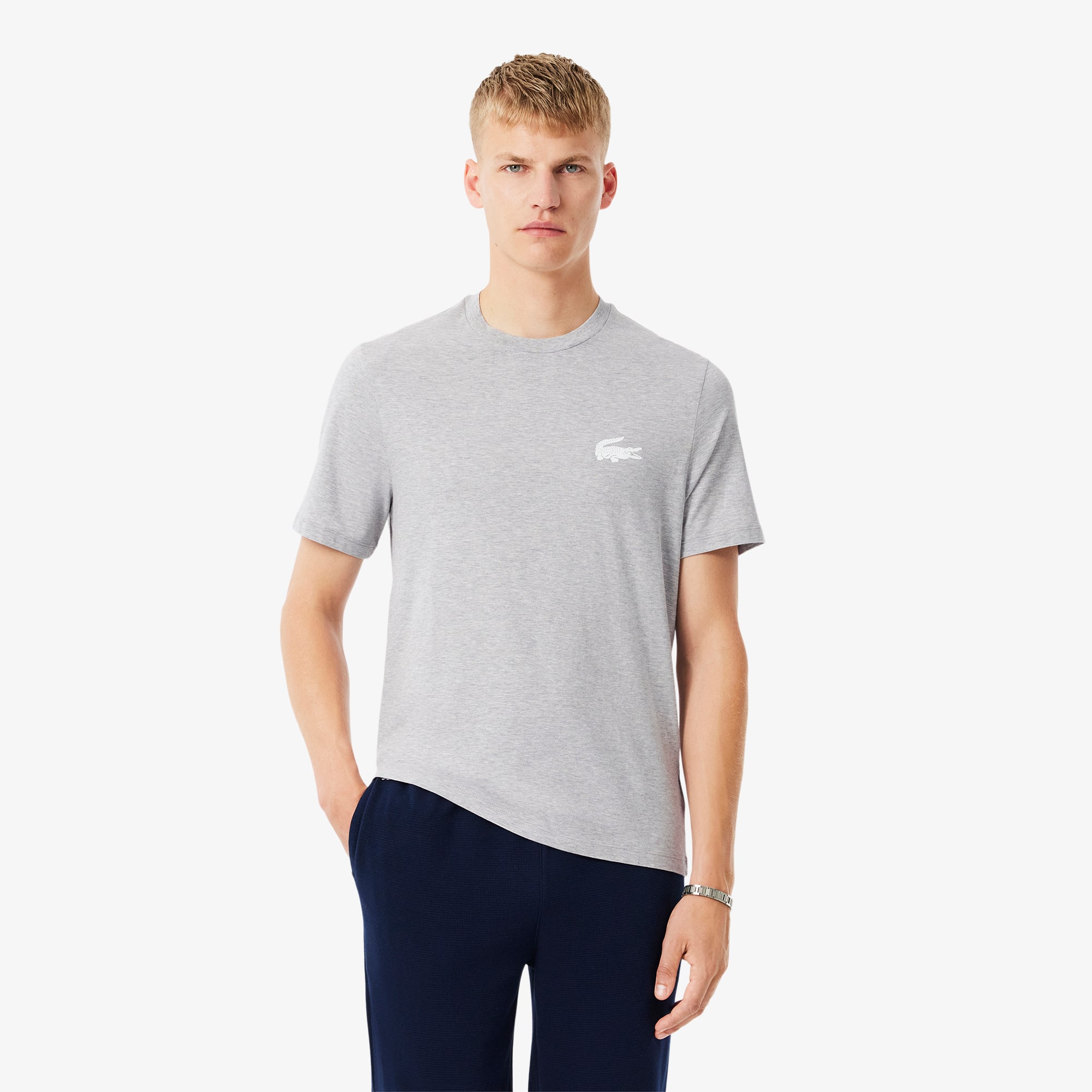 Lacoste Men's Crocodile Print Cotton Undershirt