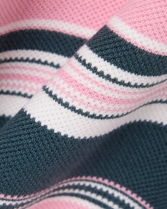 Runway Loose Fit Striped Piqu&eacute; Polo Shirt