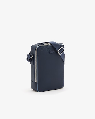 Sacoche zipp&eacute;e verticale unisexe Chantaco en cuir piqu&eacute; mat