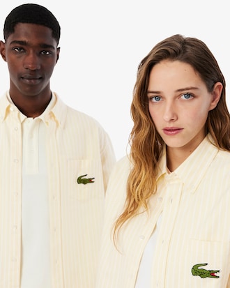 Unisex Relaxed Fit Striped Oxford Shirt