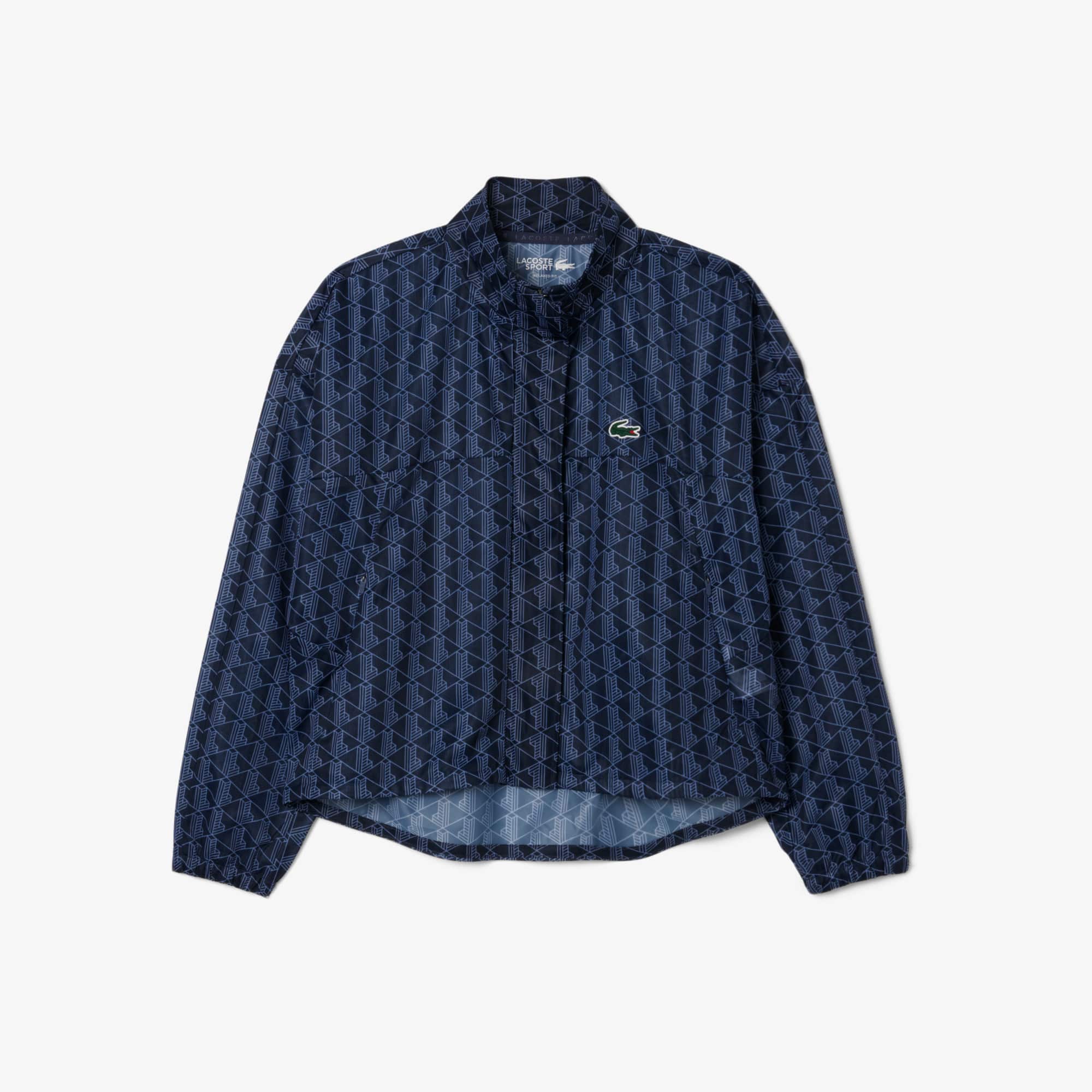 Lacoste Women's Lightweight Crocodile Print Tennis Jacket - 44 In Blue