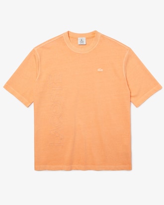 Unisex Lacoste LIVE Loose Fit Crew Neck Faded Cotton T-shirt