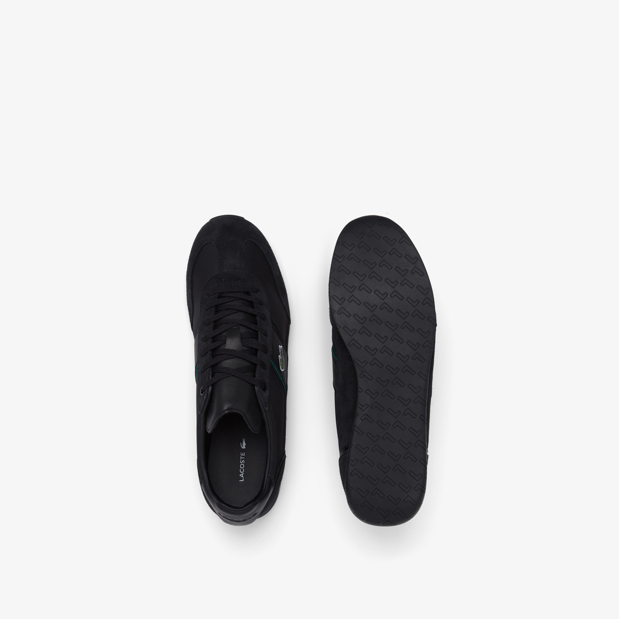 men's lacoste angular textile and leather sneakers