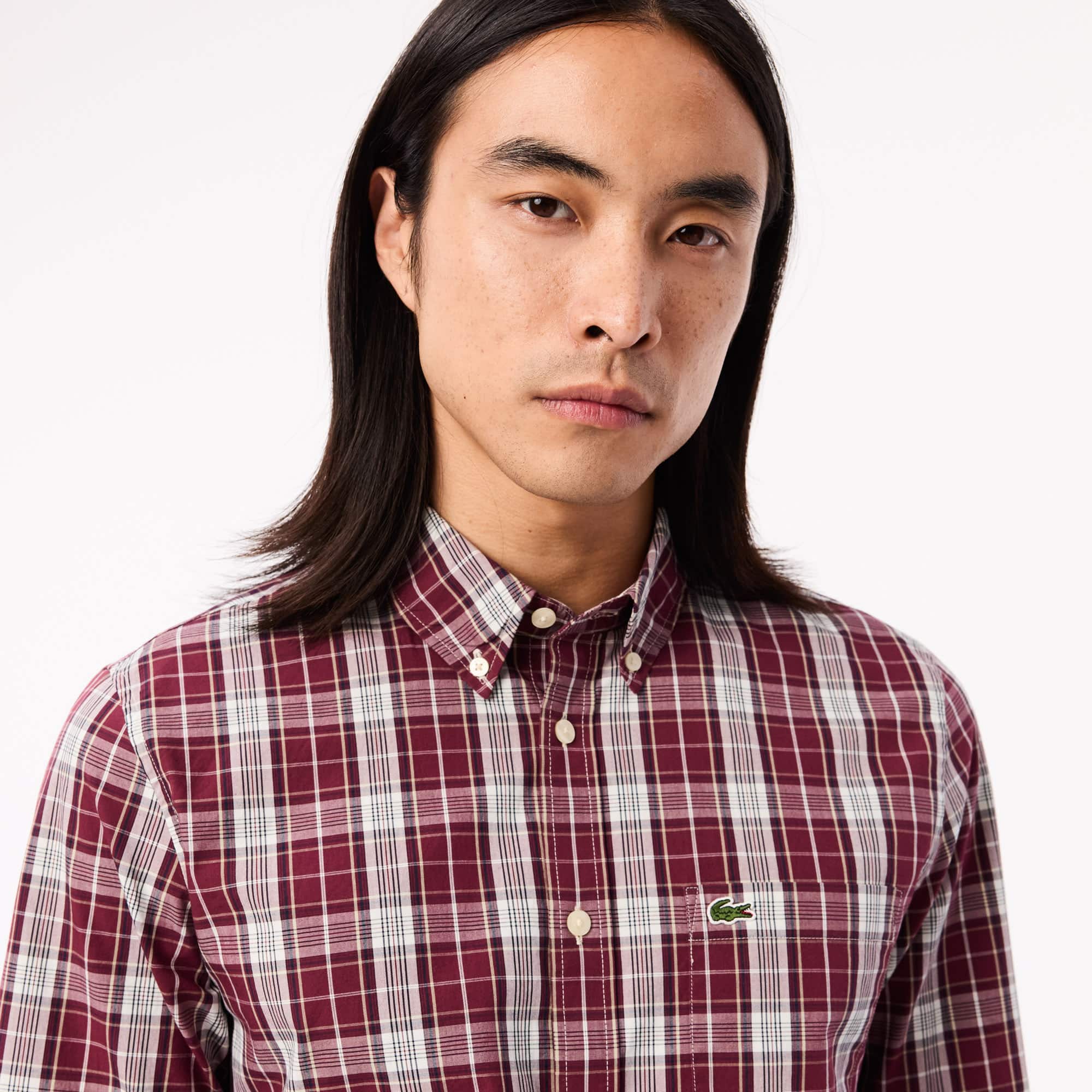 Men's Slim Fit Stretch Plaid Shirt - Button Down Shirts