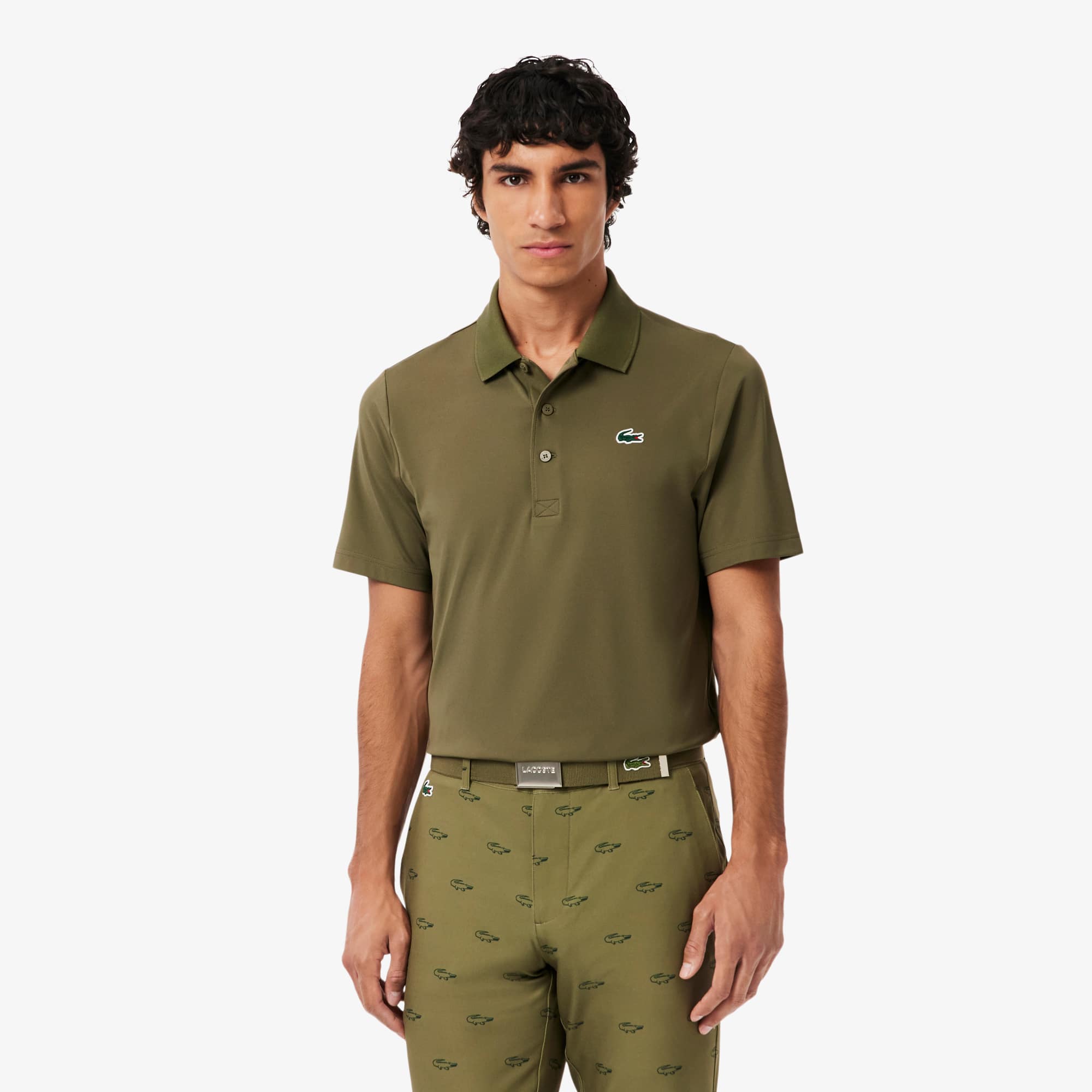 Lacoste Men's Regular Fit Uv Protect Golf Polo In Green
