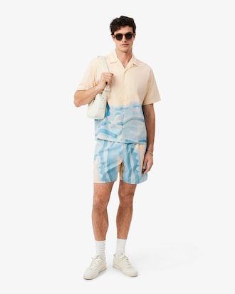 Relaxed Fit Striped Crocodile Shirt