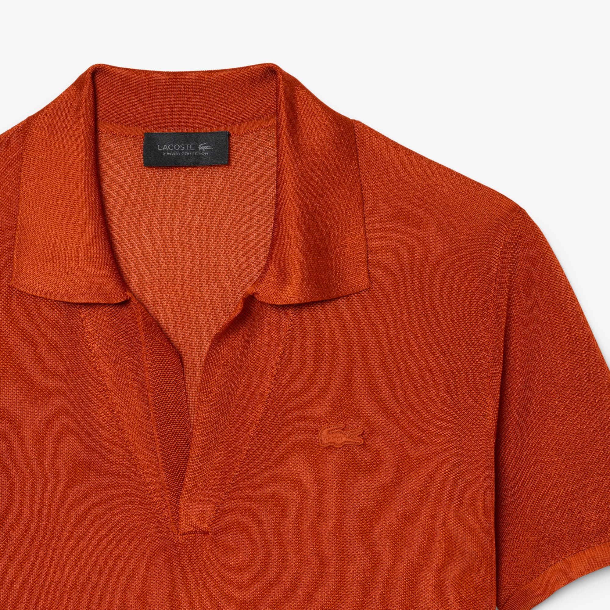 Runway Slim Fit Satin Piqué Polo Shirt