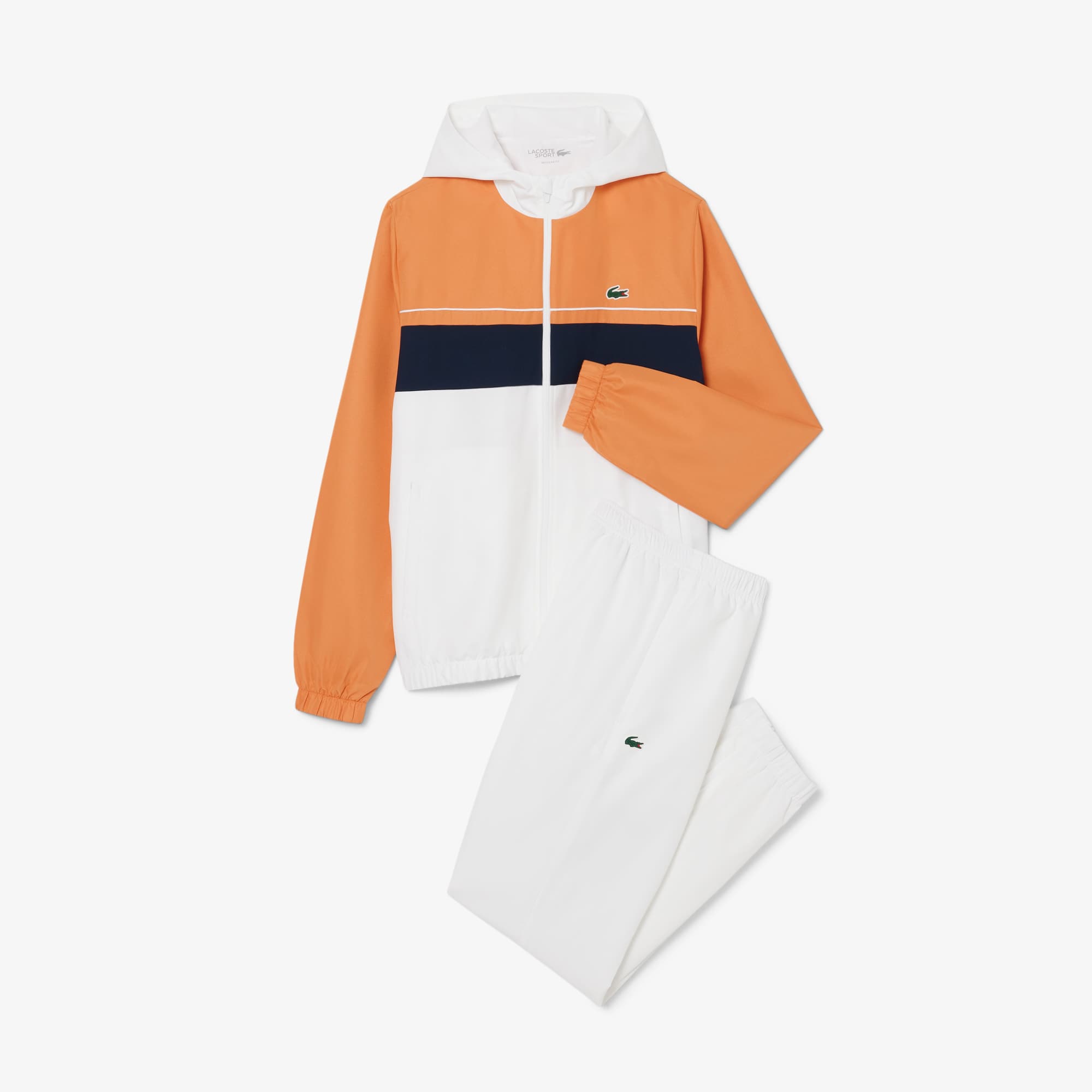 LACOSTE ジャージパンツ ホワイト/オレンジ/ブルー ウォーキング・ランニングウェア