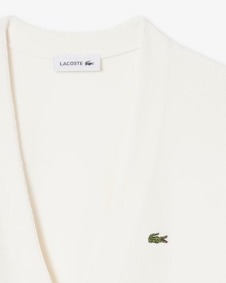 Women's V-Neck Moss Stitch Cotton Cardigan