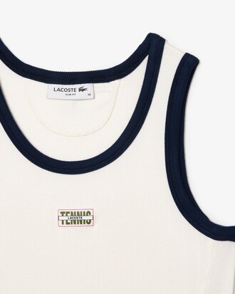 D&eacute;bardeur en maille c&ocirc;tel&eacute;e fluide badge tennis