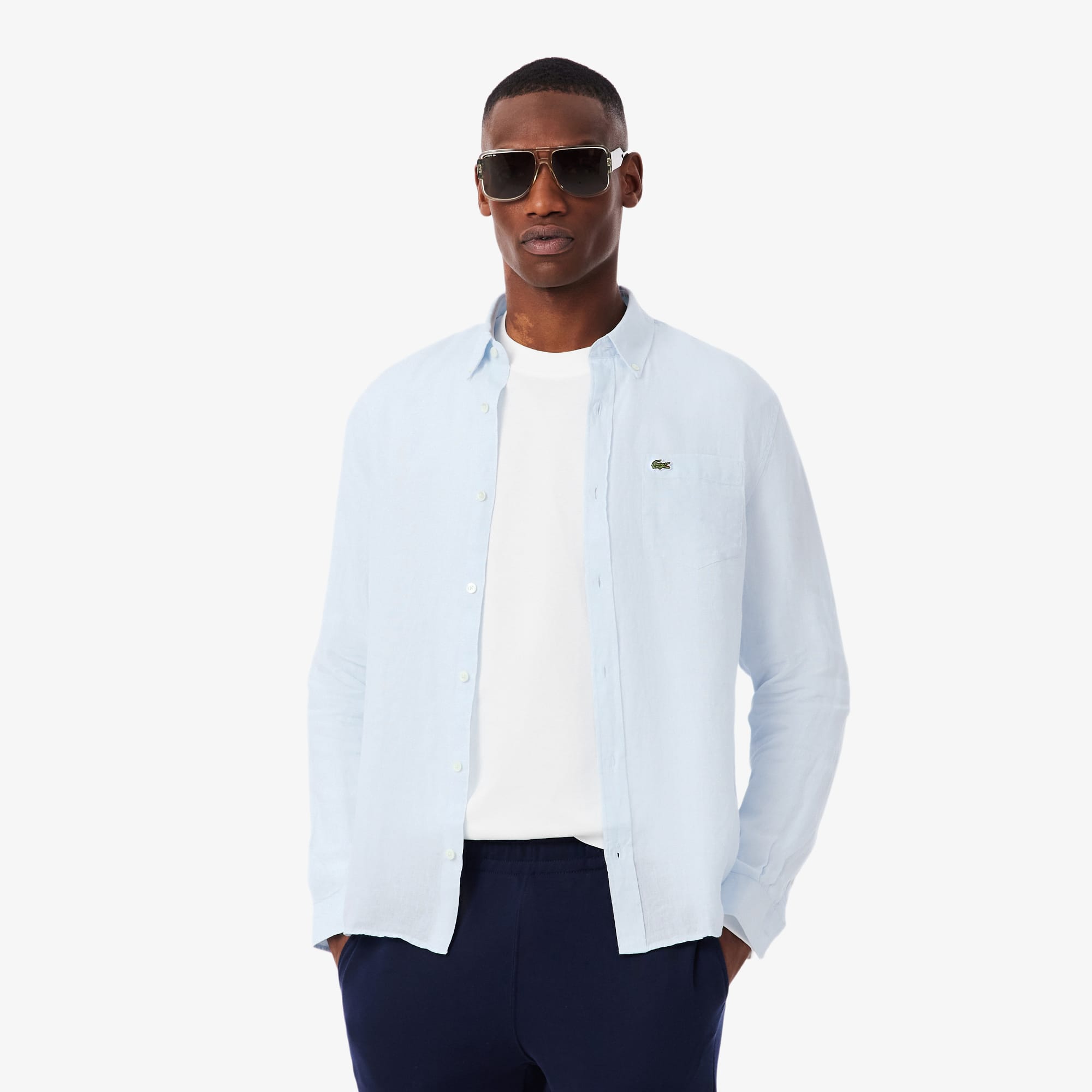 Lacoste Men's Regular Fit Linen Shirt