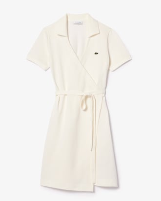 Vestido cruzado de minipiqu&eacute; el&aacute;stico para mujer