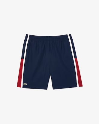 Shorts de tenis ligeros con rayas color block para hombre