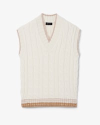 Runway Cable Knit Wool Sweater Vest